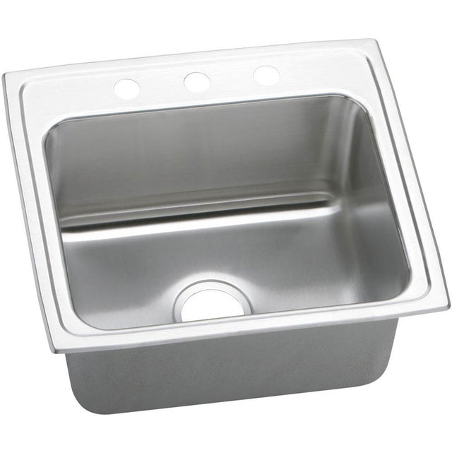 Elkay - 18 Gauge Stainless Steel 22'' x 19.5'' x 10.125'' Single Bowl Top Mount Kitchen Sink - Lustrous Satin