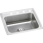Elkay - Lustertone Classic Stainless Steel 22'' x 19-1/2'' x 10-1/8'', Single Bowl Drop-in Sink with Perfect Drain - Lustrous Satin