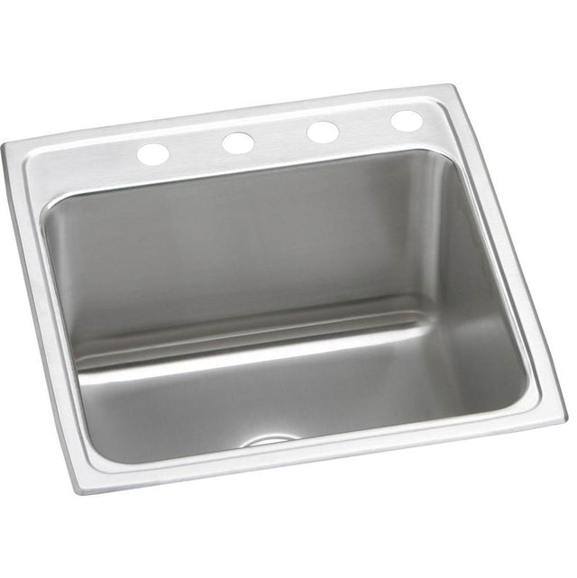 Elkay - 18 Gauge Stainless Steel 22'' x 22'' x 12.125'' Single Bowl Drop-in Kitchen Sink - Lustrous Satin