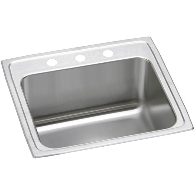 Elkay - 18 Gauge Stainless Steel 25'' x 21.25'' x 10.125'' Single Bowl Top Mount Kitchen Sink Kit - Lustertone