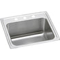 Elkay - 18 Gauge Stainless Steel 25'' x 21.25'' x 10.125'' Single Bowl Top Mount Kitchen Sink Kit - Lustertone