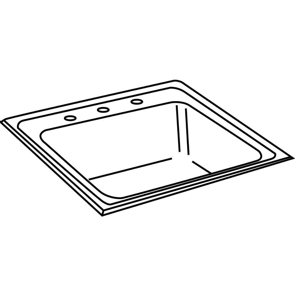 18 Gauge Stainless Steel 25'' x 21.25'' x 10.125'' Single Bowl Drop-in Kitchen Sink Kit
