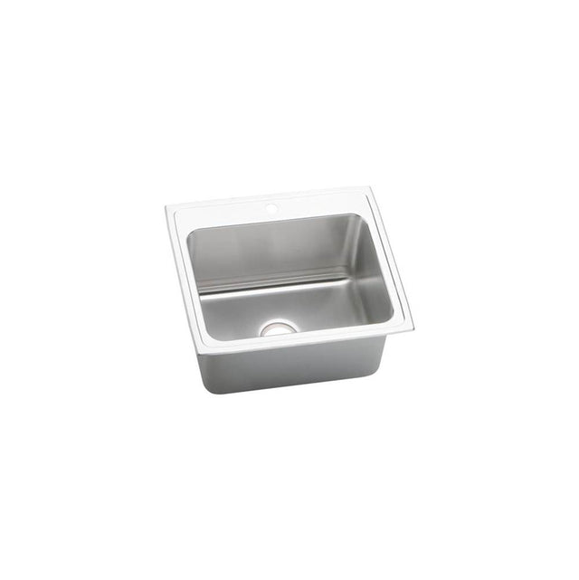 Elkay - 18 Gauge Stainless Steel 25'' x 22'' x 10.375'' Single Bowl Top Mount Kitchen Sink - Lustertone