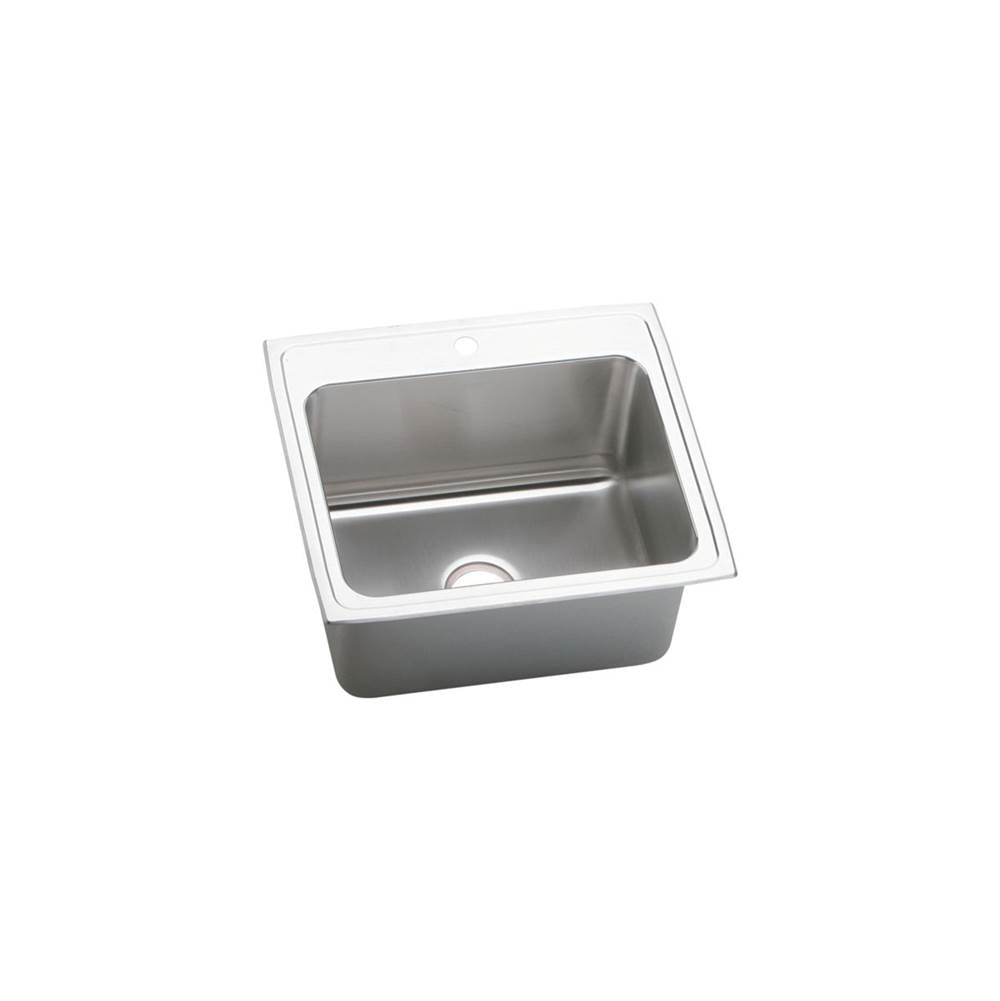 Elkay - 18 Gauge Stainless Steel 25'' x 22'' x 12.125'' Single Bowl Top Mount Kitchen Sink - Lustertone