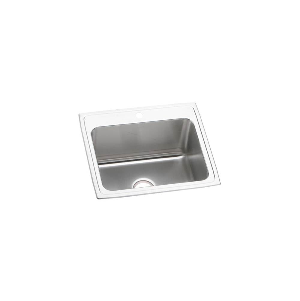 Elkay - 18 Gauge Stainless Steel 25'' x 22'' x 12.125'' Single Bowl Drop-in Kitchen Sink - Lustrous Satin