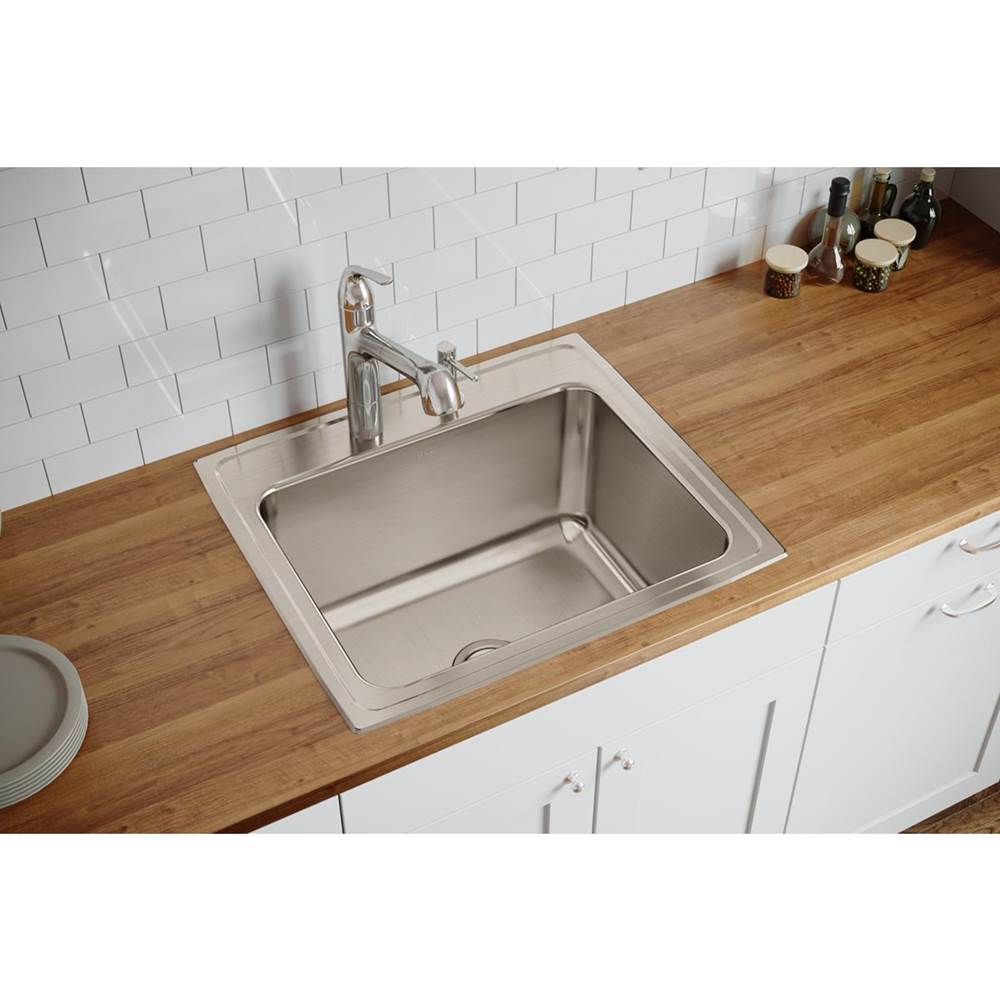 18 Gauge Stainless Steel 25'' x 22'' x 12.125'' Single Bowl Drop-in Kitchen Sink