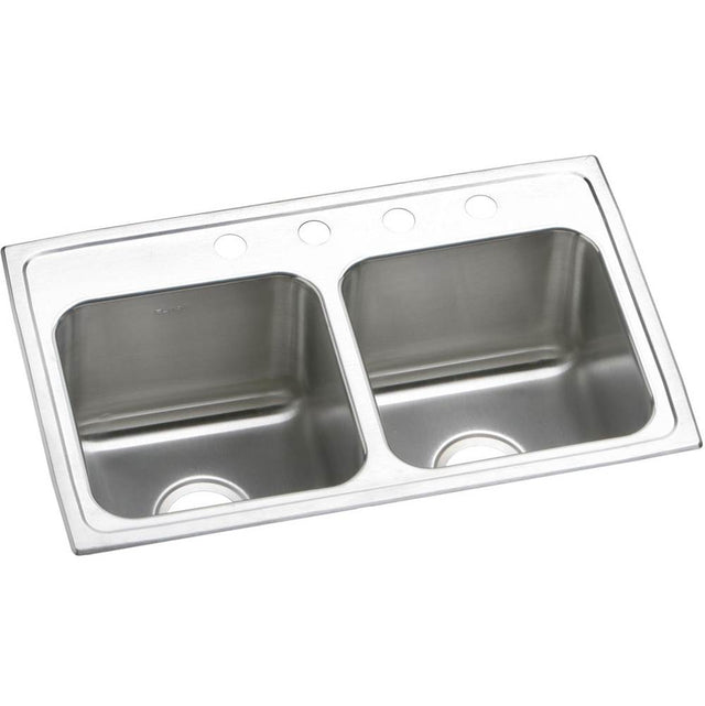 Elkay - 18 Gauge Stainless Steel 29'' x 18'' x 10'' Double Bowl Drop-in Kitchen Sink - Lustrous Satin