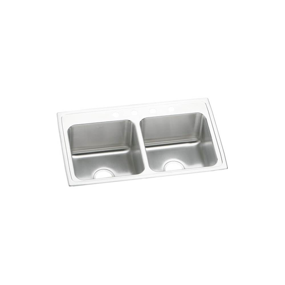 Elkay - 18 Gauge Stainless Steel 33'' x 19.5'' x 10.125'' Double Bowl Drop-in Kitchen Sink - Lustrous Satin