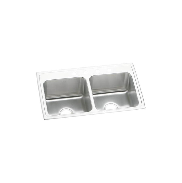 Elkay - 18 Gauge Stainless Steel 33'' x 19.5'' x 10.125'' Double Bowl Drop-in Kitchen Sink - Lustrous Satin