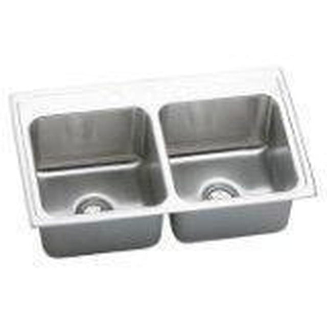 Elkay - 18 Gauge Stainless Steel 33'' x 19.5'' x 10.125'' Double Bowl Drop-in Kitchen Sink