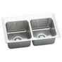 Elkay - 18 Gauge Stainless Steel 33'' x 19.5'' x 10.125'' Double Bowl Drop-in Kitchen Sink