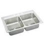 Elkay - 18 Gauge Stainless Steel 33'' x 22'' x 10.125'' Double Bowl Drop-in Kitchen Sink