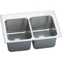 Elkay - 18 Gauge Stainless Steel 33'' x 22'' x 12.125'' Double Bowl Top Mount Kitchen Sink - Lustertone