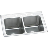 Elkay - 18 Gauge Stainless Steel 33'' x 22'' x 12.125'' Double Bowl Drop-in Kitchen Sink - Lustrous Satin