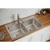 18 Gauge Stainless Steel 37'' x 22'' x 10.125'' Double Bowl Drop-in Kitchen Sink