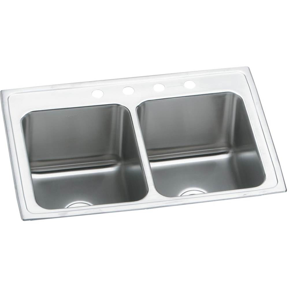 Elkay - 18 Gauge Stainless Steel 37'' x 22'' x 10.125'' Double Bowl Drop-in Kitchen Sink - Lustrous Satin