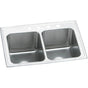 Elkay - 18 Gauge Stainless Steel 37'' x 22'' x 10.125'' Double Bowl Top Mount Kitchen Sink - Lustrous Satin