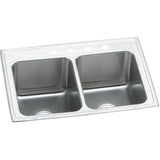 Elkay - 18 Gauge Stainless Steel 25'' x 19.5'' x 10.125'' Double Bowl Drop-in Kitchen Sink - Lustrous Satin