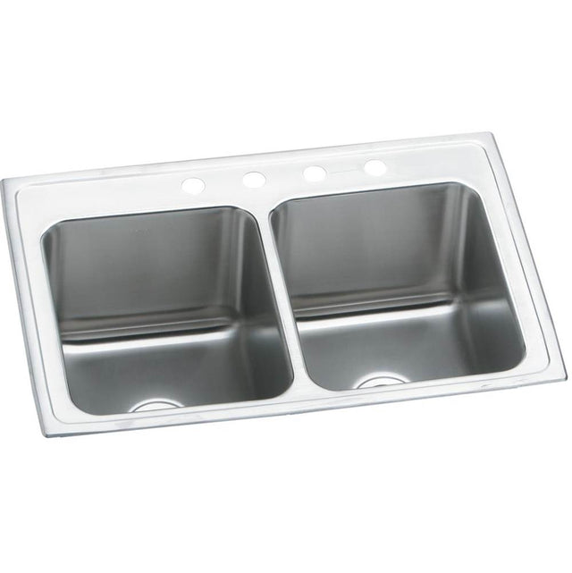 Elkay - 18 Gauge Stainless Steel 37'' x 22'' x 10.125'' Double Bowl Drop-in Kitchen Sink - Lustrous Satin