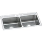 Elkay - 18 Gauge Stainless Steel 43'' x 22'' x 12.125'' Double Bowl Drop-in Kitchen Sink - Lustrous Satin