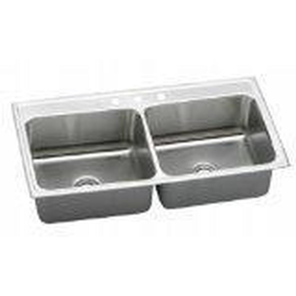 Elkay - 18 Gauge Stainless Steel 43'' x 22'' x 10.125'' Double Bowl Drop-in Kitchen Sink
