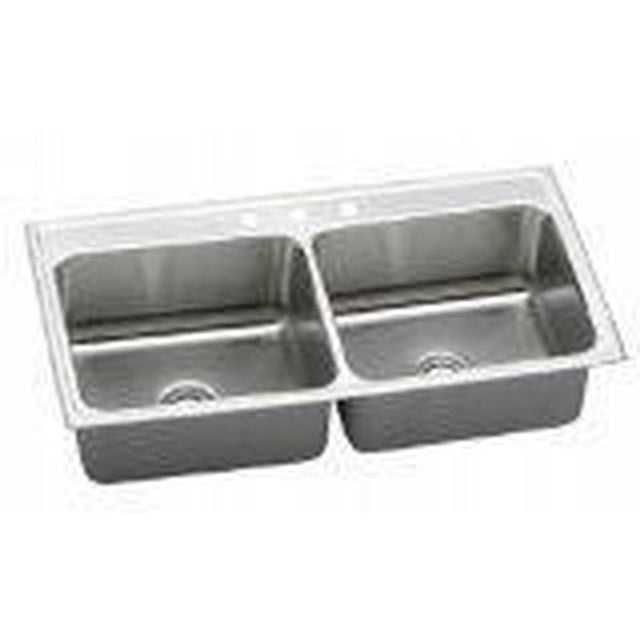 Elkay - 18 Gauge Stainless Steel 43'' x 22'' x 10.125'' Double Bowl Drop-in Kitchen Sink