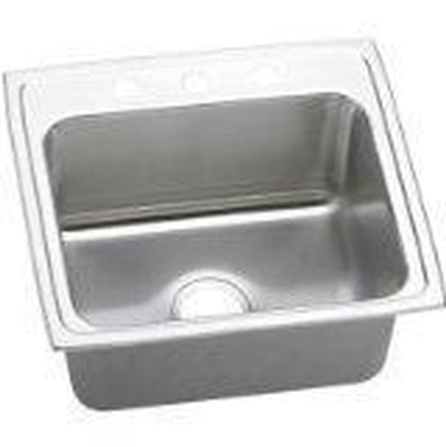 Elkay - 18 Gauge Stainless Steel 22'' x 19.5'' x 10.125'' Single Bowl Top Mount Kitchen Sink - Lustertone