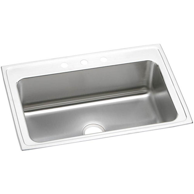 Elkay - 18 Gauge Stainless Steel 33'' x 22'' x 10.125'' Single Bowl Drop-in Kitchen Sink - Lustrous Satin