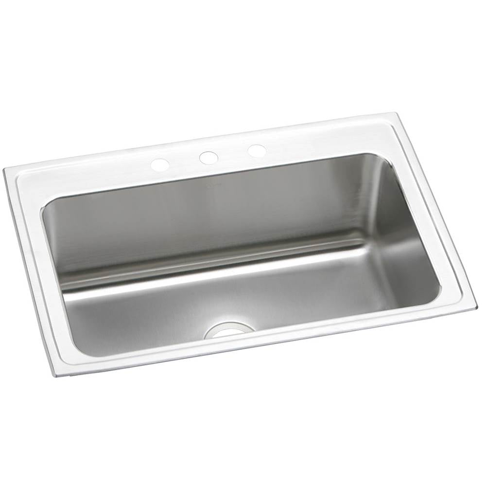 Elkay - 18 Gauge Stainless Steel 33'' x 22'' x 11.625'' Single Bowl Drop-in Kitchen Sink - Lustrous Satin