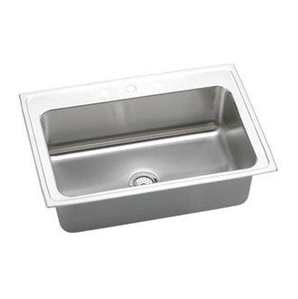 Elkay - 18 Gauge Stainless Steel 33'' x 22'' x 10.125'' Single Bowl Top Mount Kitchen Sink - Lustertone