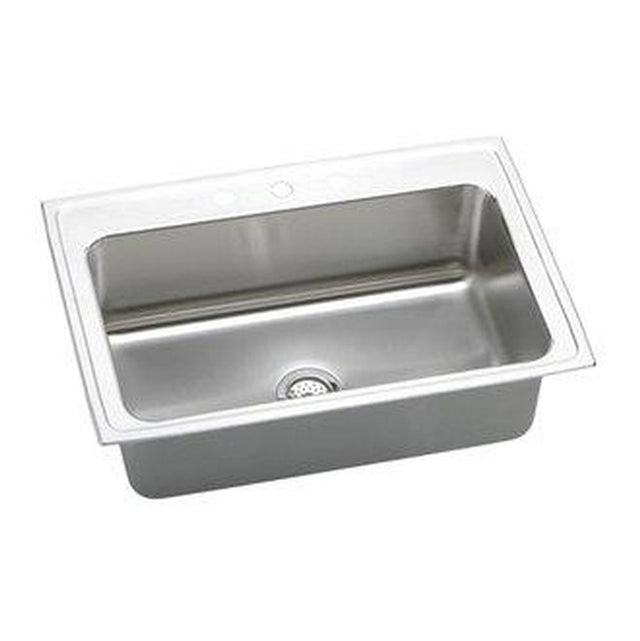 Elkay - 18 Gauge Stainless Steel 33'' x 22'' x 10.125'' Single Bowl Top Mount Kitchen Sink - Lustertone