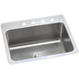 Elkay - 18 Gauge Stainless Steel 27'' x 22'' x 10'' Single Bowl Dual Mount Kitchen Sink Kit - Lustertone