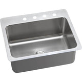 Elkay - 18 Gauge Stainless Steel 27'' x 22'' x 10'' Single Bowl Dual Mount Kitchen Sink Kit - Lustertone