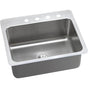 Elkay - 18 Gauge Stainless Steel 27'' x 22'' x 10'' Single Bowl Dual Mount Kitchen Sink Kit - Lustrous Satin