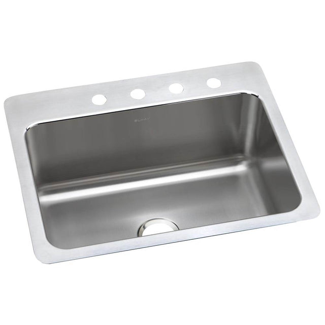 Elkay - 18 Gauge Stainless Steel 27'' x 22'' x 10'' Single Bowl Dual Mount Kitchen Sink - Lustrous Satin