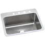 Elkay - 18 Gauge Stainless Steel 27'' x 22'' x 10'' Single Bowl Dual Mount Kitchen Sink - Lustrous Satin