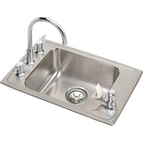 Elkay - 18 Gauge Stainless Steel 22'' x 19.5'' x 5'' Single Bowl Drop-in Sink Kit - Lustrous Satin