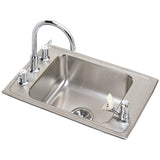 Elkay - 18 Gauge Stainless Steel 25'' x 17'' x 6'' Single Bowl Drop-in Sink Kit - Lustrous Satin
