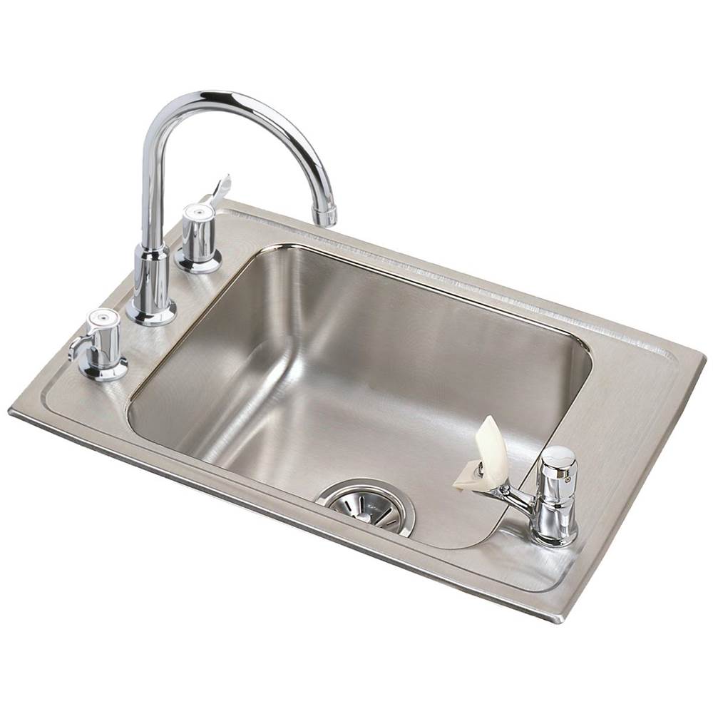 Elkay - 18 Gauge Stainless Steel 25'' x 17'' x 6.5'' Single Bowl Drop-in Sink Kit - Lustrous Satin