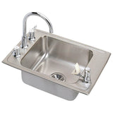 18 Gauge Stainless Steel 31'' x 19.5'' x 5'' Single Bowl Drop-in Sink
