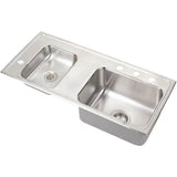 18 Gauge Stainless Steel 37.25'' x 17'' x 4'' Double Bowl Drop-in Sink