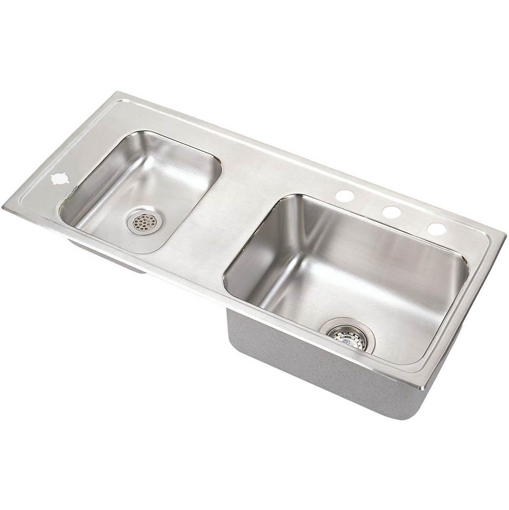 18 Gauge Stainless Steel 37.25'' x 17'' x 6'' Double Bowl Drop-in Sink
