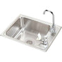Elkay - 18 Gauge Stainless Steel 22'' x 17'' x 7.625'' Single Bowl Drop-in Sink Kit - Lustrous Satin