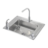 Elkay - 18 Gauge Stainless Steel 28'' x 22'' x 5.5'' Single Bowl Drop-in Sink Kit - Lustrous Satin