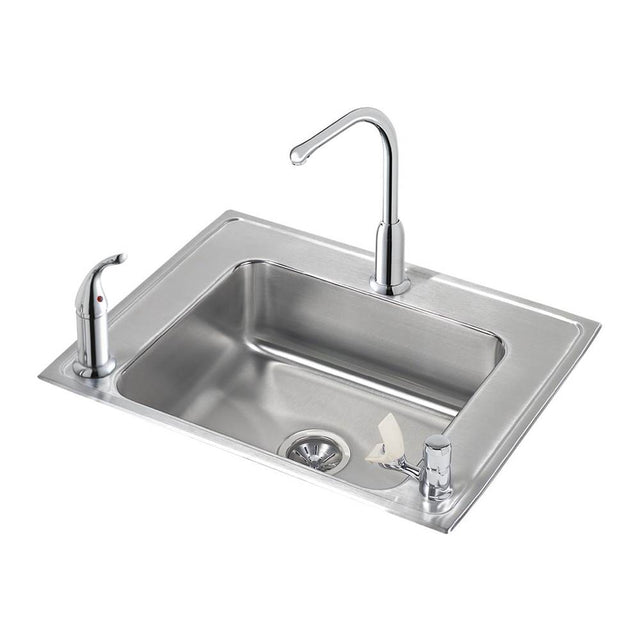 Elkay - 18 Gauge Stainless Steel 28'' x 22'' x 5.5'' Single Bowl Drop-in Sink Kit - Lustrous Satin