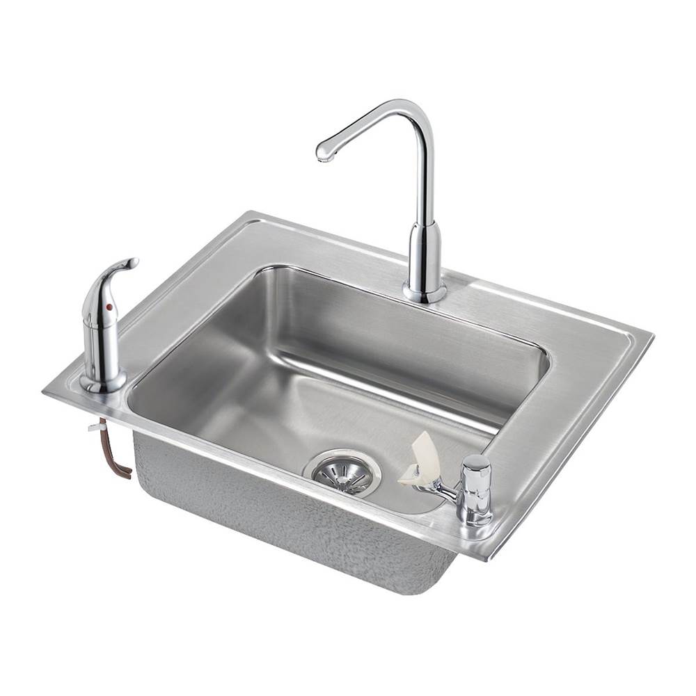 18 Gauge Stainless Steel 28'' x 22'' x 4.5'' Single Bowl Drop-in Sink Kit