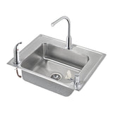18 Gauge Stainless Steel 28'' x 22'' x 6'' Single Bowl Drop-in Sink Kit