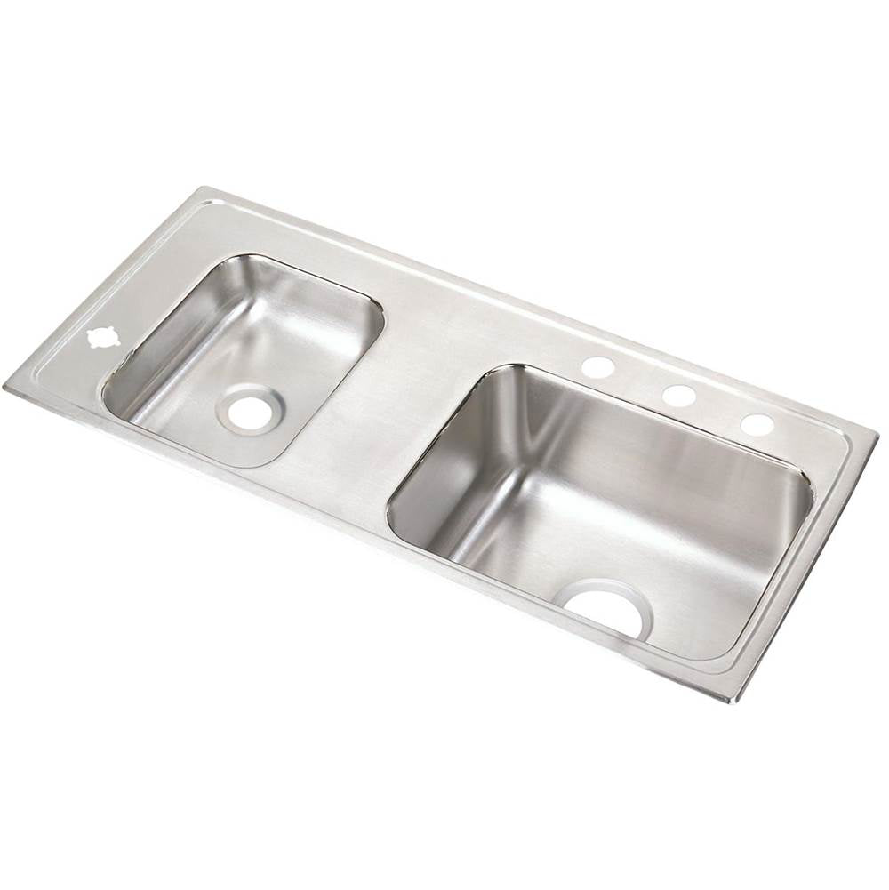 Elkay - 18 Gauge Stainless Steel 37.25'' x 17'' x 5.5'' Double Bowl Drop-in Sink - Lustrous Satin