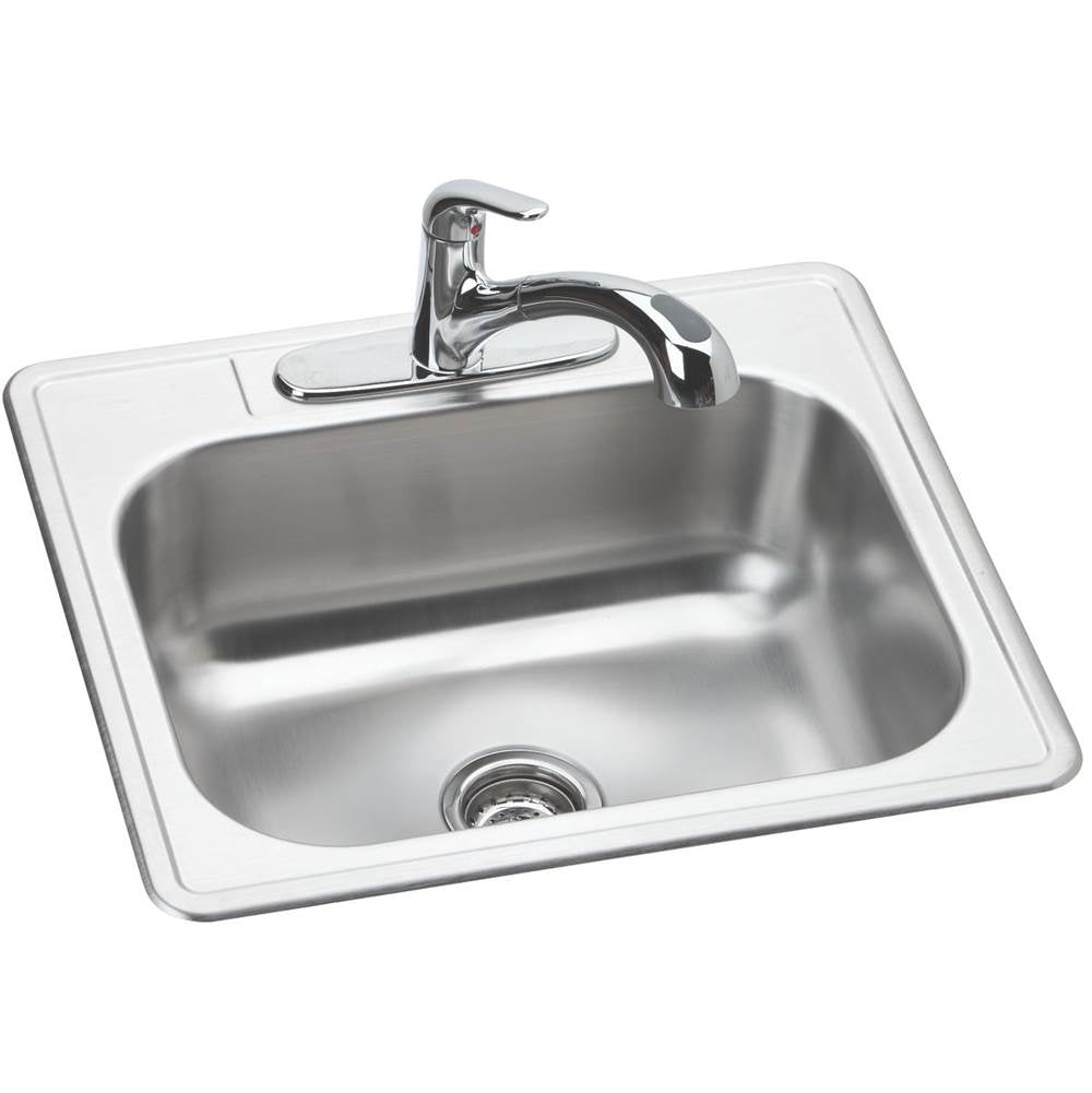 Elkay - DISCONTINUED - USE DSE125223 sink, LK5000CR faucet, GBG2115SS bottom grid, D1125 drain separately - Elite Satin