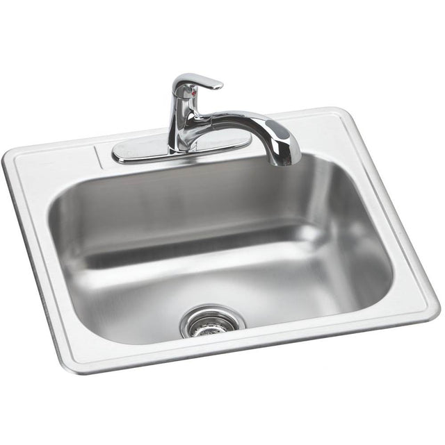 Elkay - DISCONTINUED - USE DSE125223 sink, LK5000CR faucet, GBG2115SS bottom grid, D1125 drain separately - Elite Satin